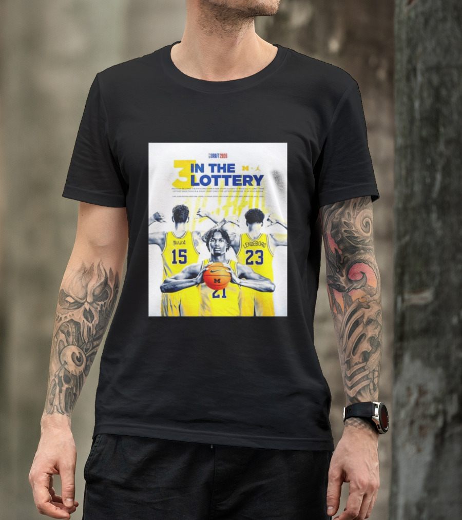 3 In The Lottery NBA Draft 2026 Mara Lendeborg Morez Johnson Michigan T-Shirt