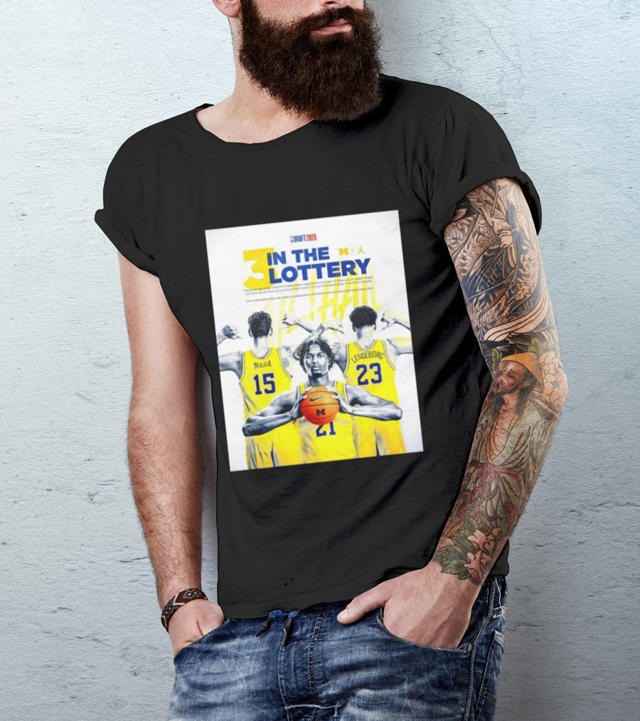3 In The Lottery NBA Draft 2026 Mara Lendeborg Morez Johnson Michigan T-Shirt
