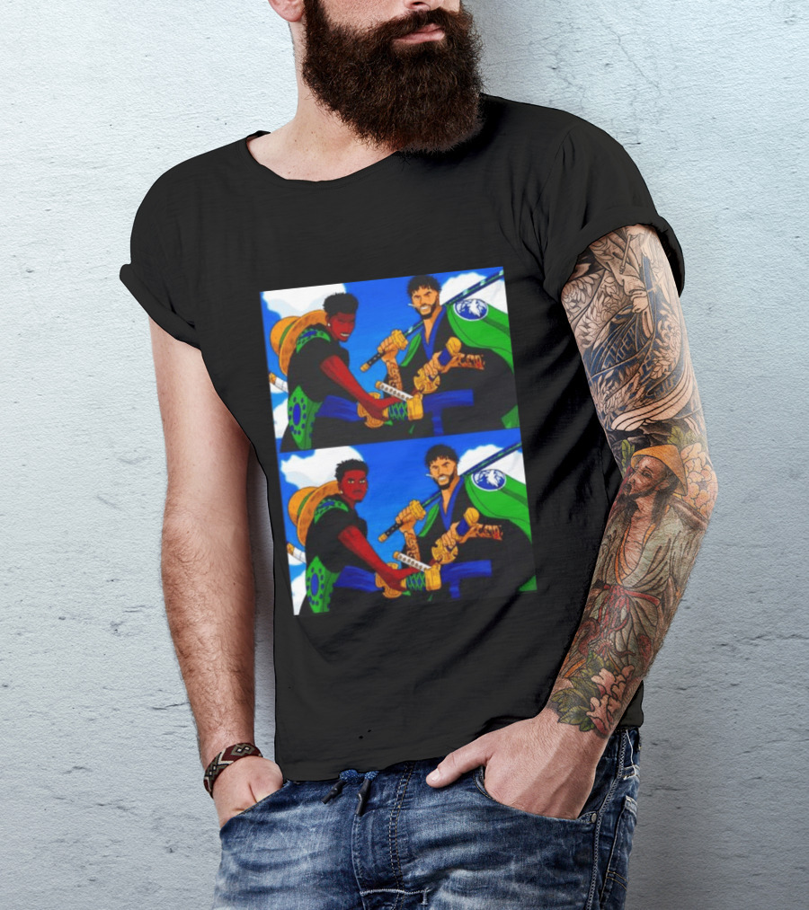 Edwards Luffy Towns Zoro Minnesota Timberwolves One Piece Crossover Fan T-Shirt