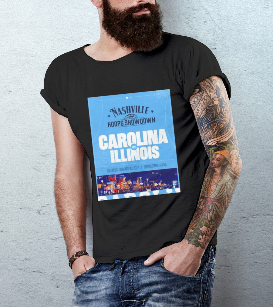 Nashville Hoops Showdown Carolina Vs Illinois Saturday January 30 2027 Bridgestone Arena T-Shirt