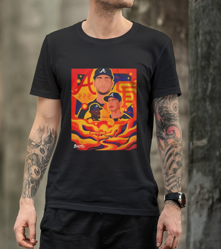 Atlanta Braves Vs. Giants Oracle Park Series Olson Dubon Harris II T-Shirt