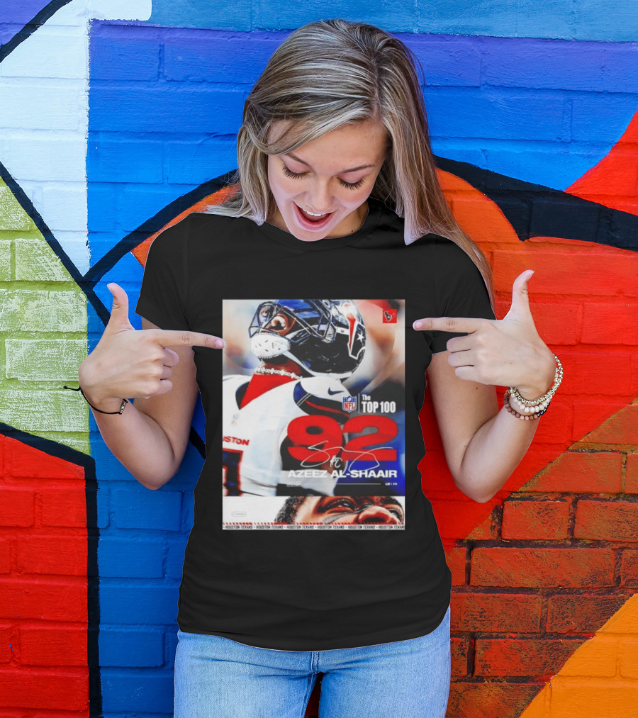Houston Texans Azeez Al Shaair 92 NFL Top 100 Linebacker T-Shirt
