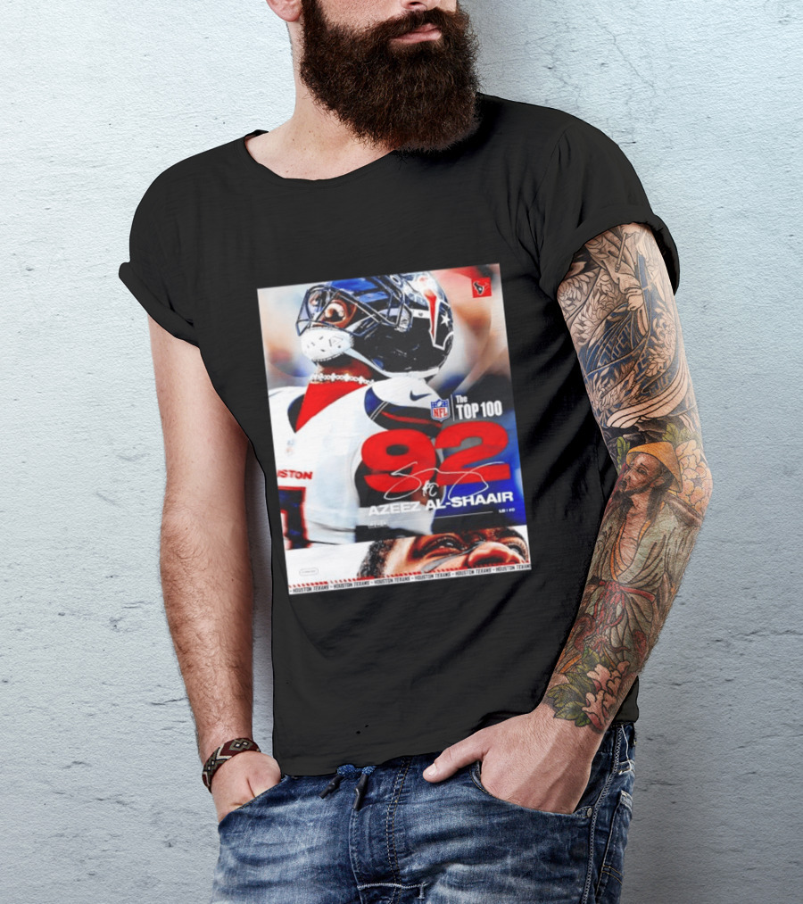 Houston Texans Azeez Al Shaair 92 NFL Top 100 Linebacker T-Shirt