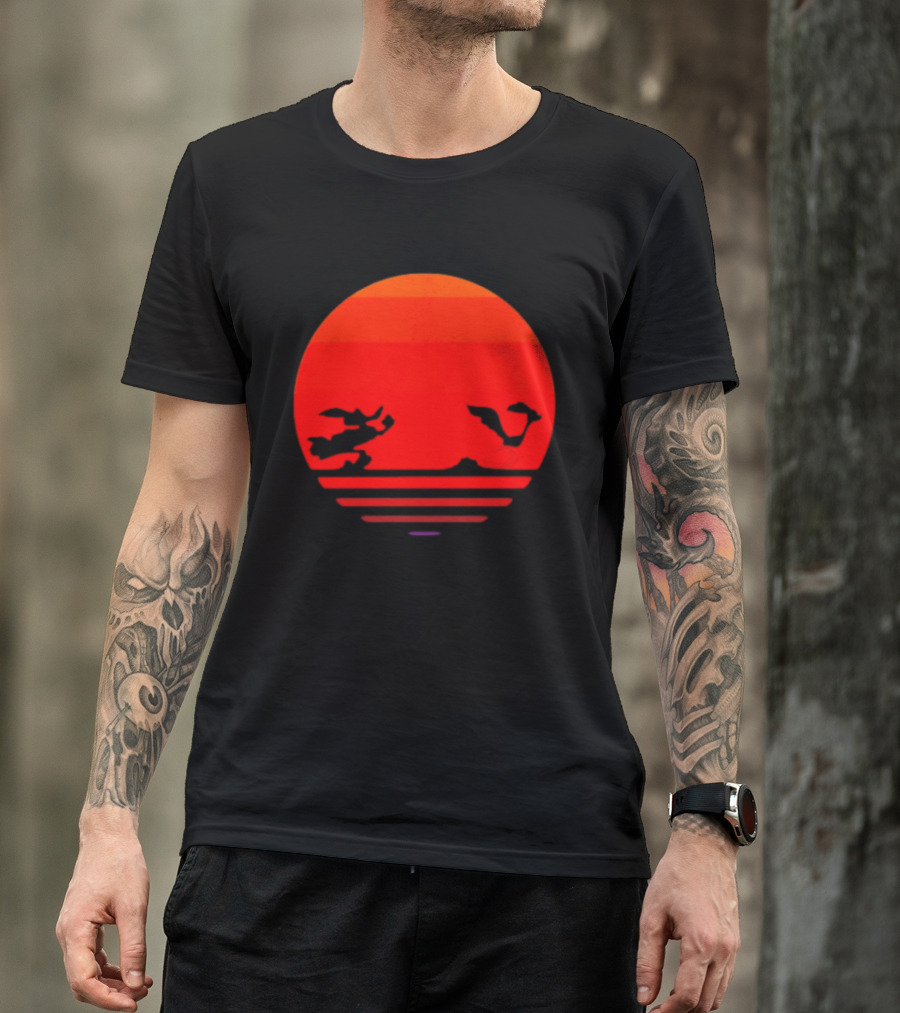 Wile E Coyote And Road Runner Sunset Chase T-Shirt