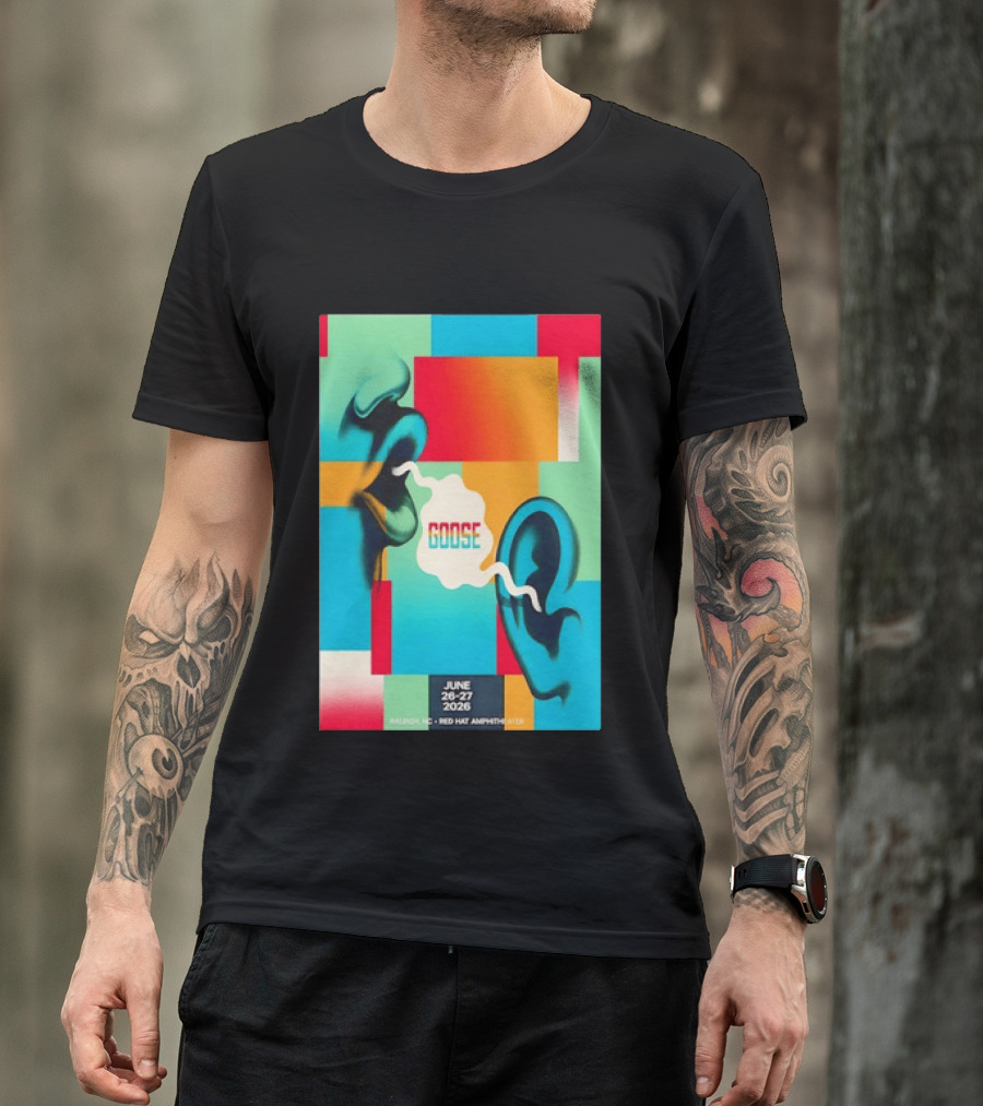 Goose Red Hat Amphitheater Raleigh NC June 26 27 2026 Vibrant Pop T-Shirt