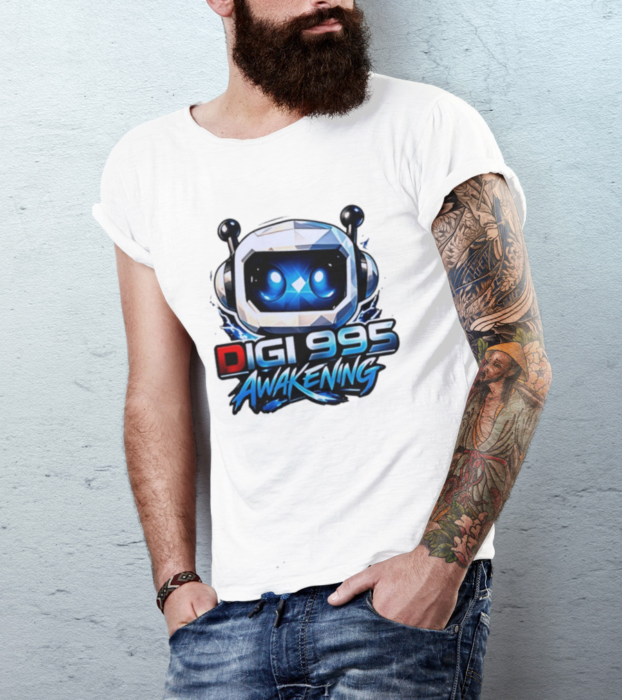 Digi 995 Awakening Robot Gaming Blue Eyes Technology T-Shirt
