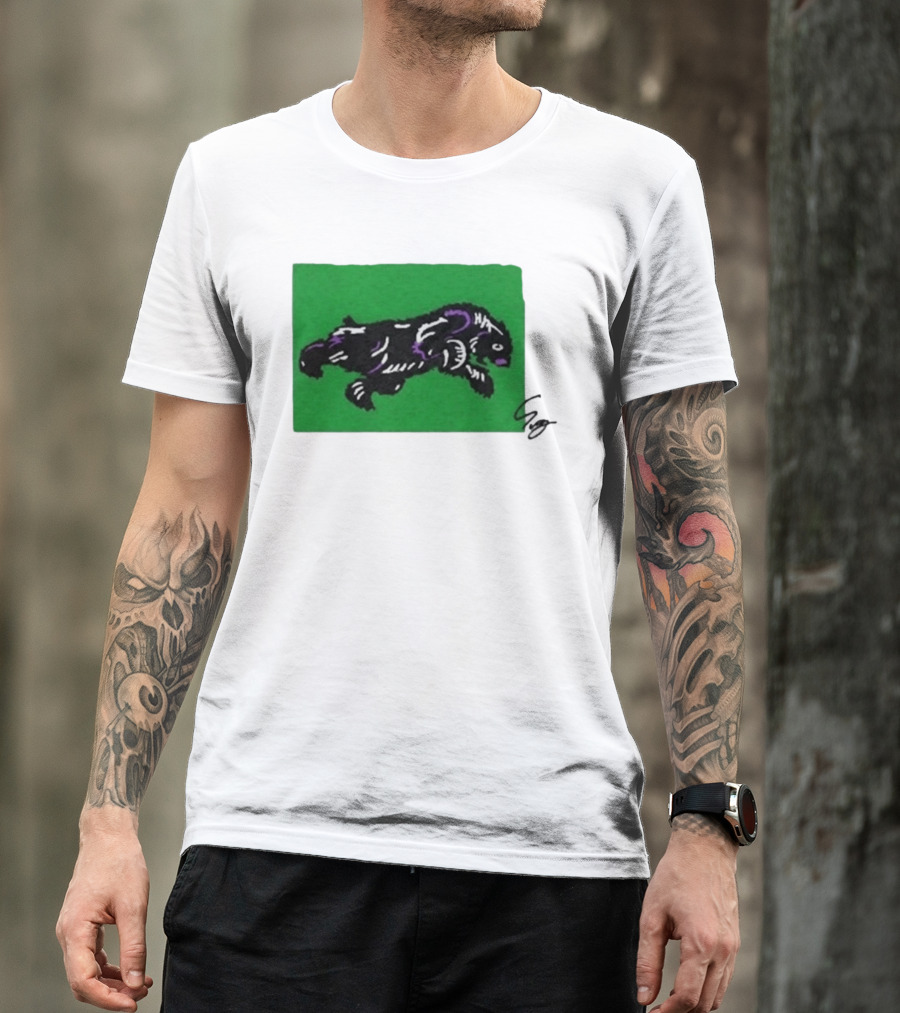 Mako Komuro 2026 Black And Purple Bear On Green T-Shirt