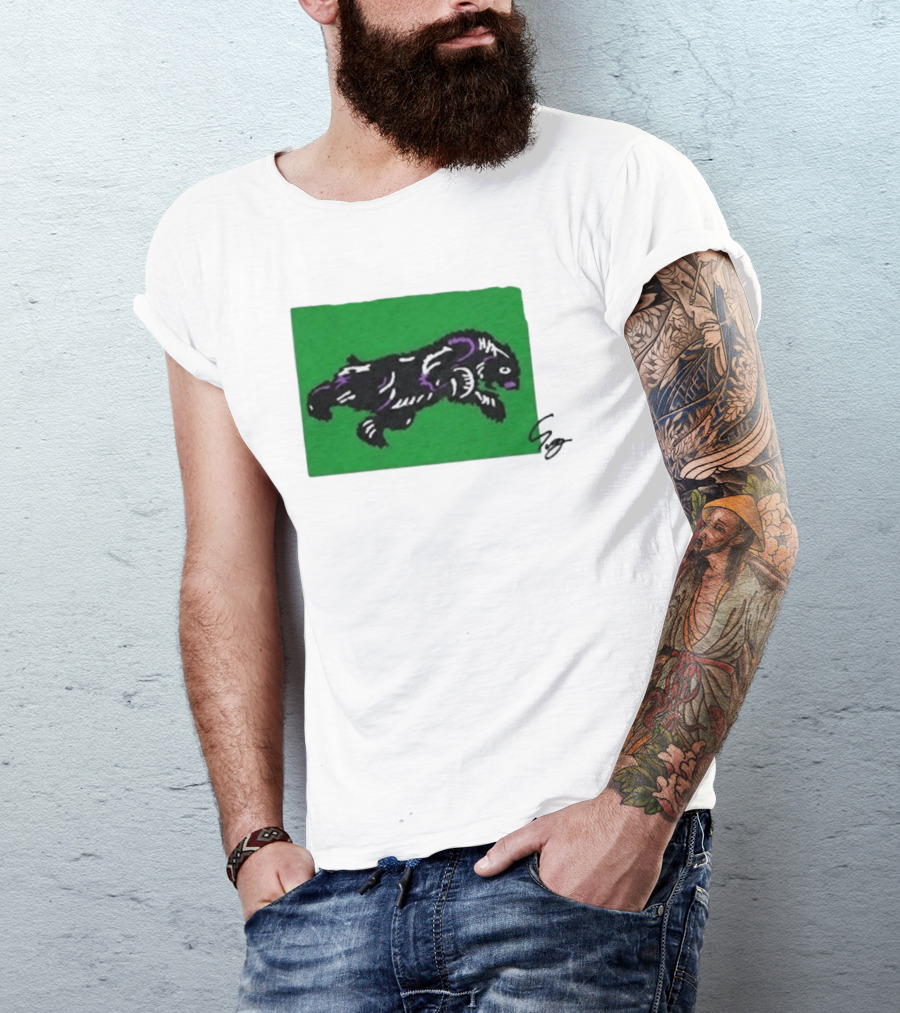 Mako Komuro 2026 Black And Purple Bear On Green T-Shirt