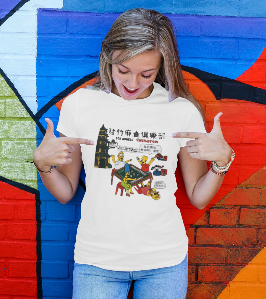 Simpsons Mahjong Club Los Angeles Chinatown T-Shirt
