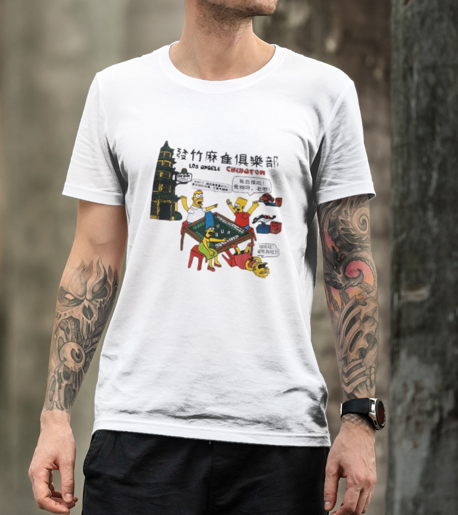 Simpsons Mahjong Club Los Angeles Chinatown T-Shirt