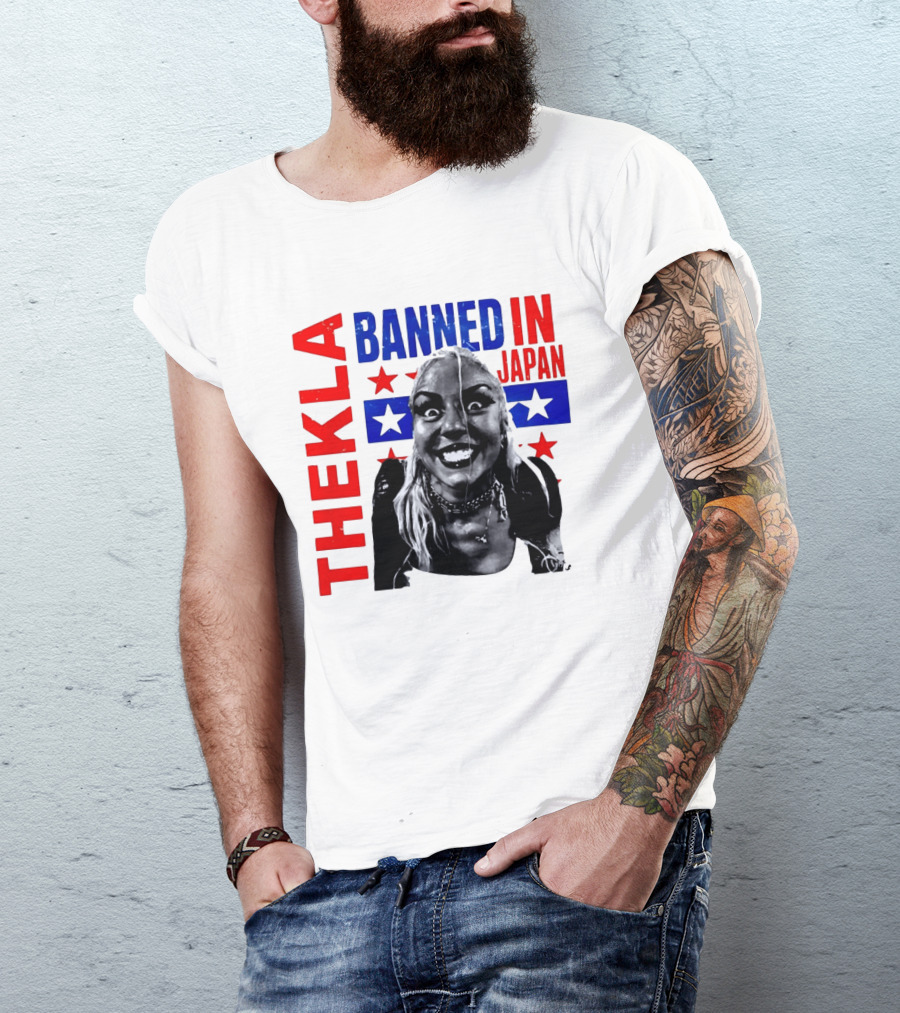 Thekla Banned In Japan Bold Red Blue Stars T-Shirt