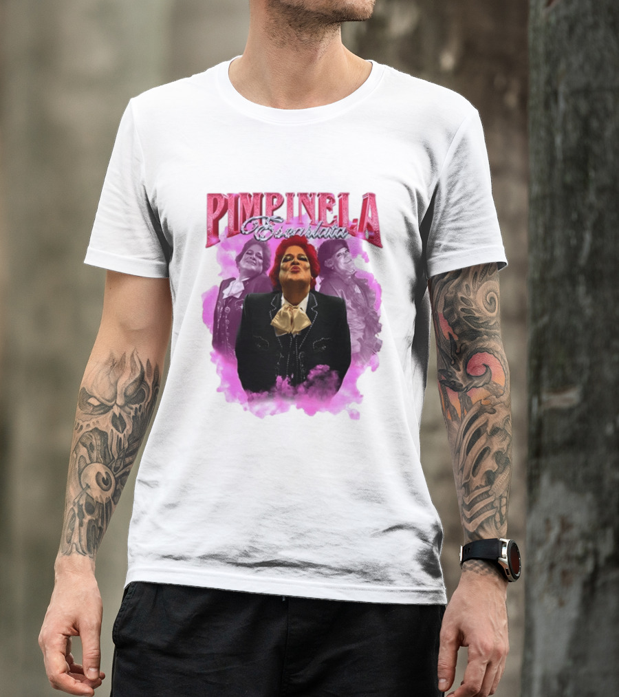 Pimpinela Escarlata Kissing Pose With Pink Smoke Backdrop T-Shirt
