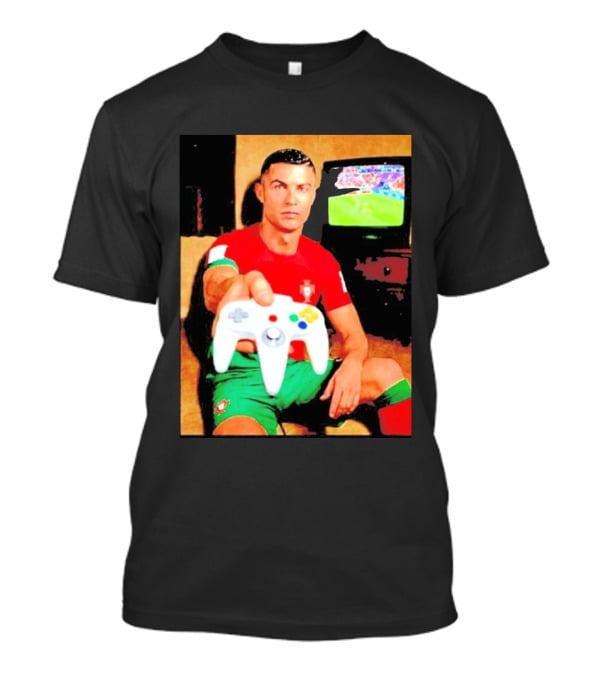 Cristiano Ronaldo Portugal National Team Soccer Gaming Controller Retro Gamer T-Shirt