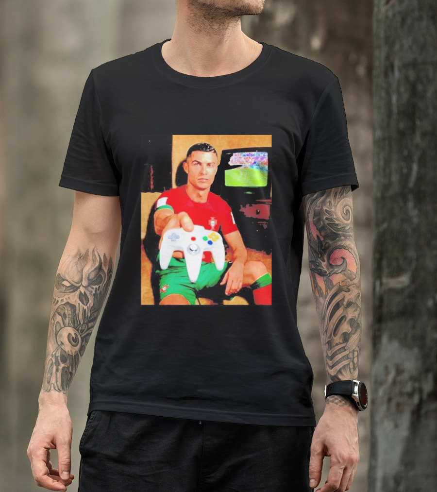 Cristiano Ronaldo Portugal National Team Soccer Gaming Controller Retro Gamer T-Shirt