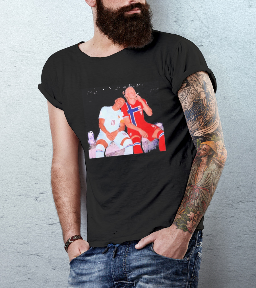Kylian Mbappé France 10 Erling Haaland Norway 9 Soccer Friendship Fan T-Shirt