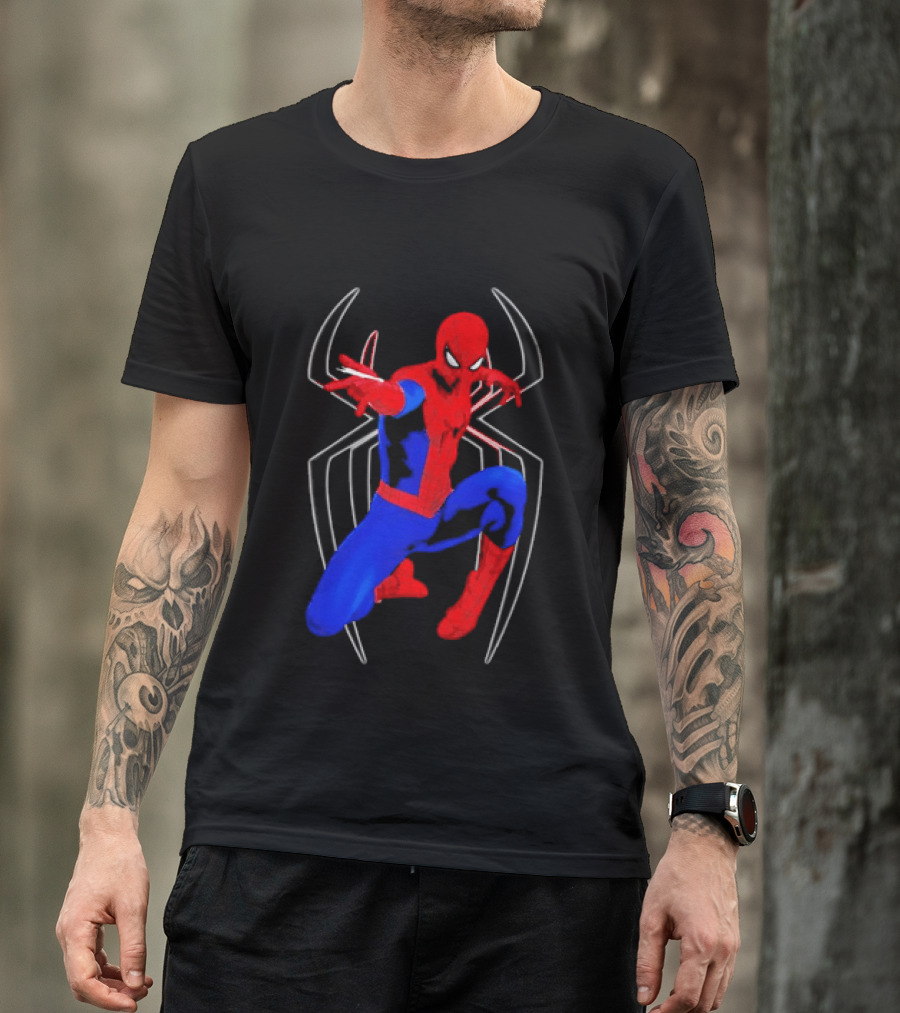 Spider Man Marvel Web Shooting Comic Book Action T-Shirt