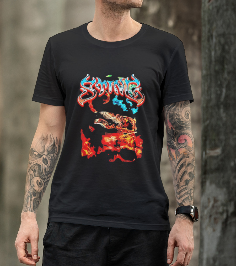 Sting Scorpion Skull Flaming Space T-Shirt