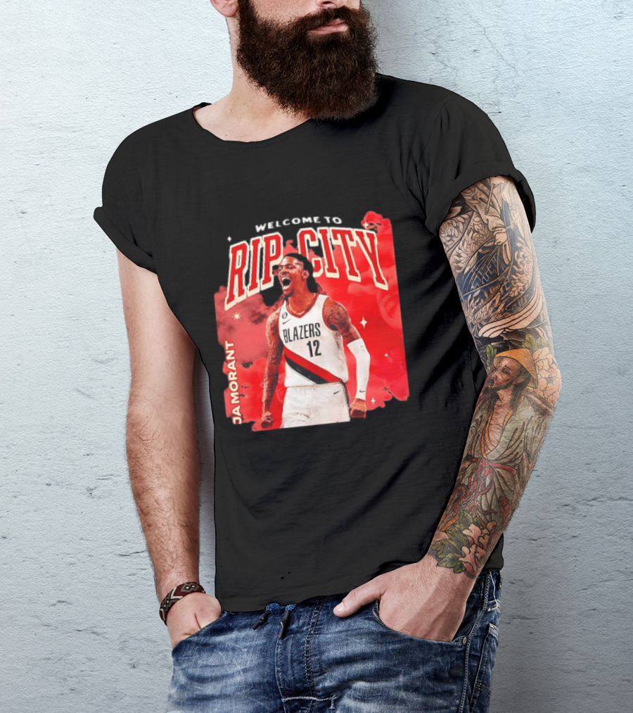 Ja Morant Welcome To Rip City Portland Trail Blazers Blazing Energy T-Shirt