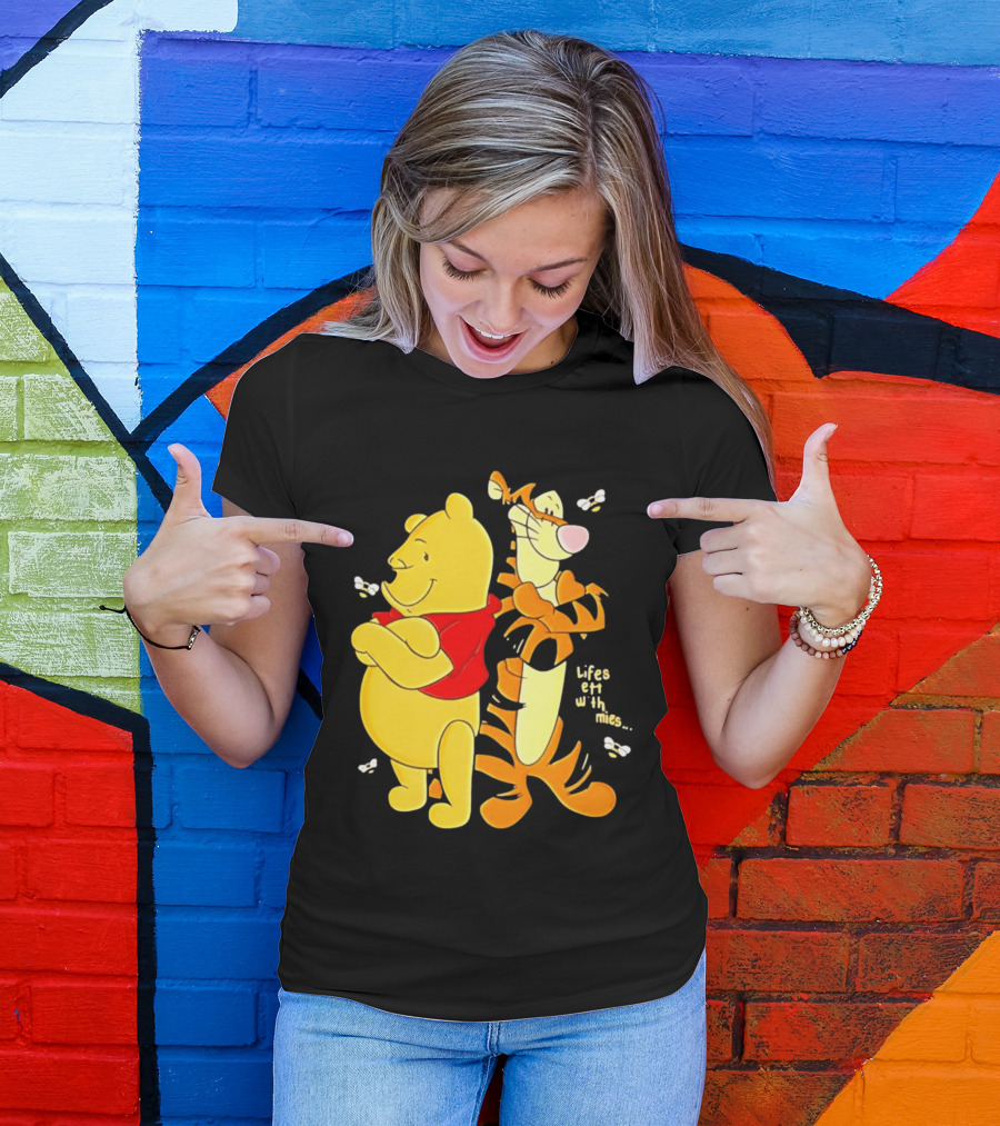 Lifes Better With Homies Winnie The Pooh And Tigger Bees T-Shirt