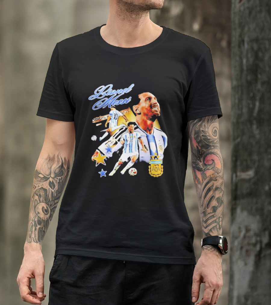 Lionel Messi Argentina National Football Team AFA Striker Soccer Star Blue White Kit T-Shirt