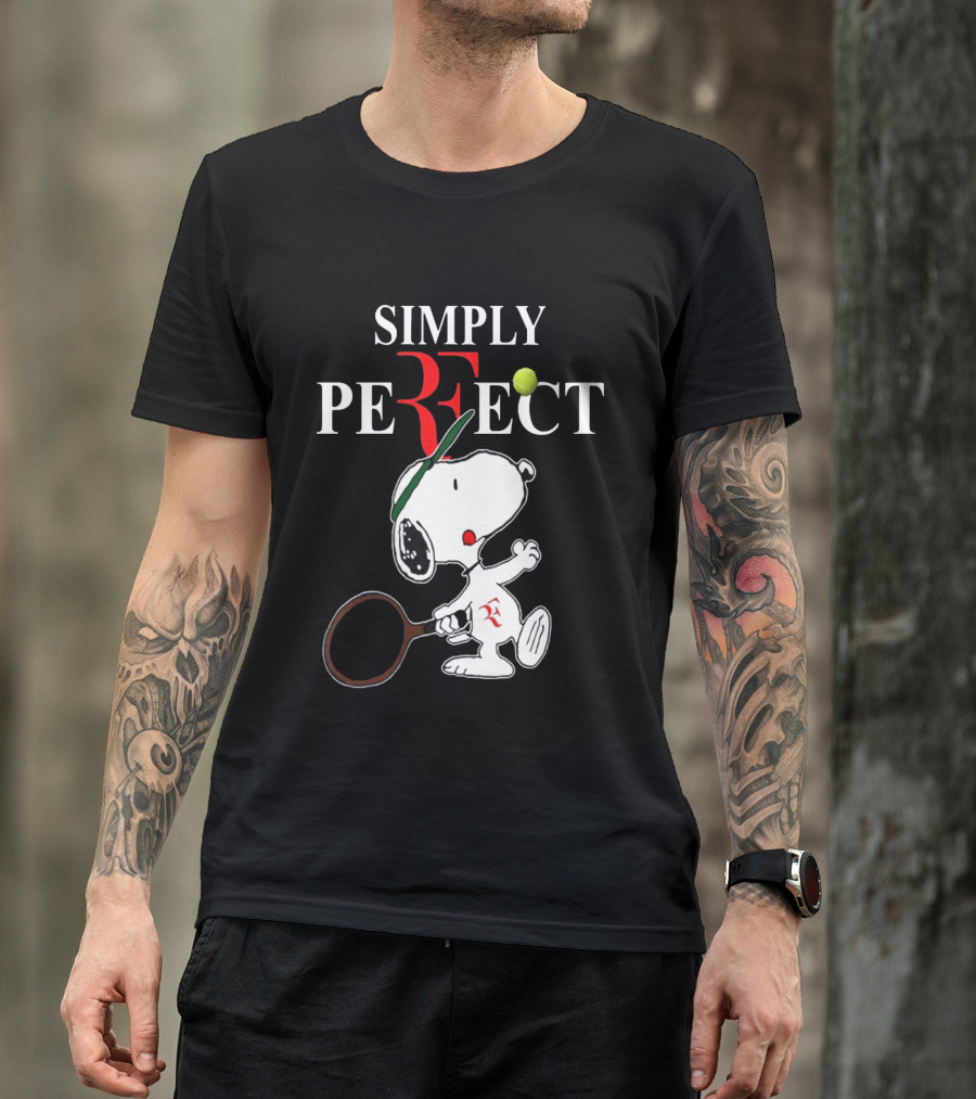 Snoopy Roger Federer Simply Perfect Tennis Player Peanuts T-Shirt