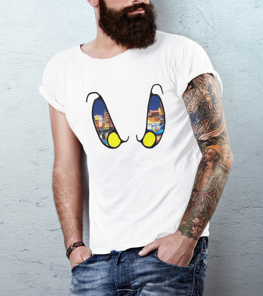 Boston Nightlife Cityscape Reflection In Eyes T-Shirt