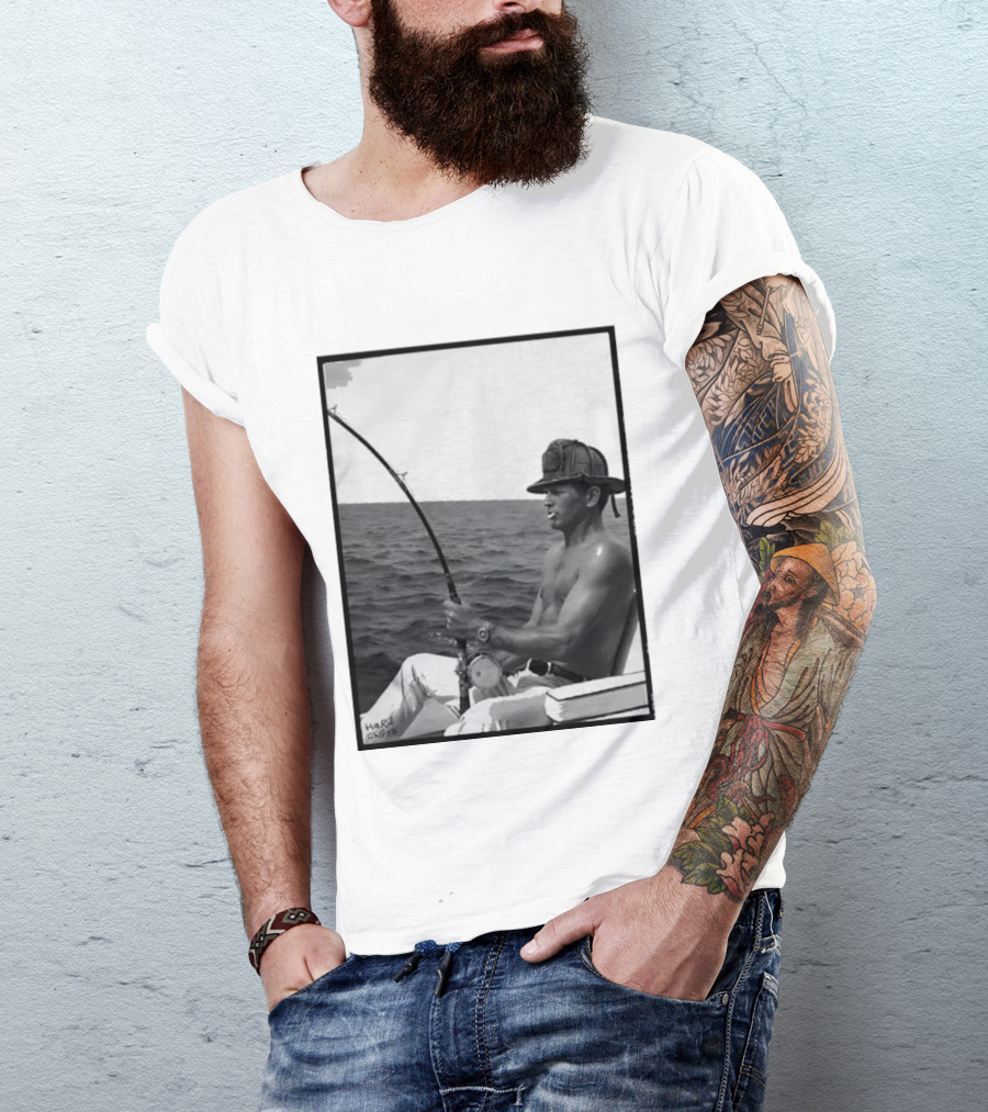 Paul Newman Fishing Wrk Hrd Ply Hrd HARRISON1973 T-Shirt