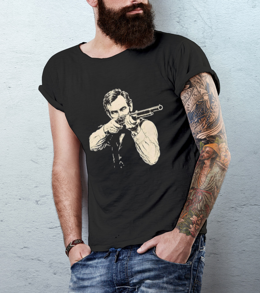 Abraham Lincoln With Lever Action Rifle Famous United States President T-Shirt