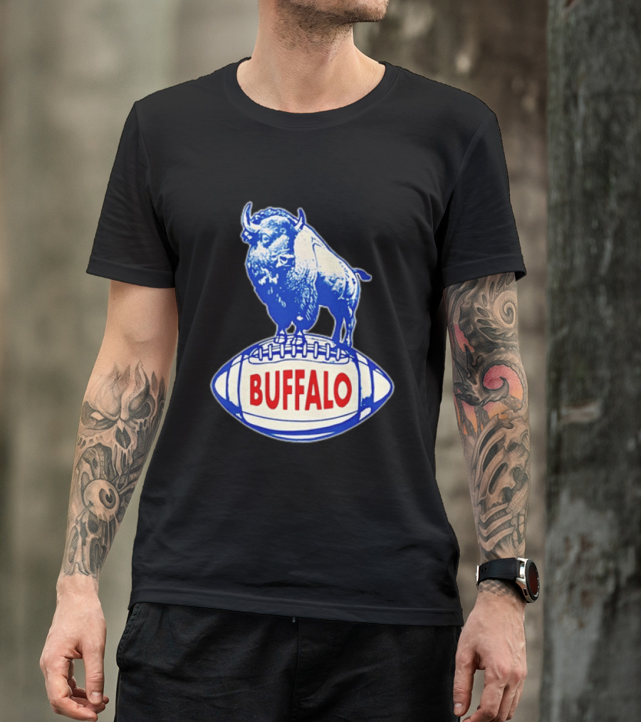 Buffalo Bills Vintage Standing Bison On Football Retro Nostalgia T-Shirt
