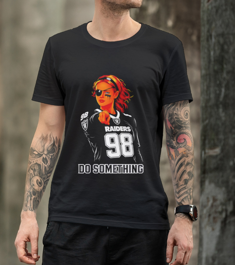 Do Something Raiders 98 Football Woman Pointing T-Shirt