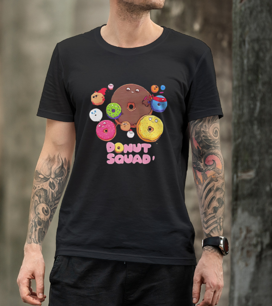Colorful Donut Squad Cartoon Team With Playful Characters T-Shirt