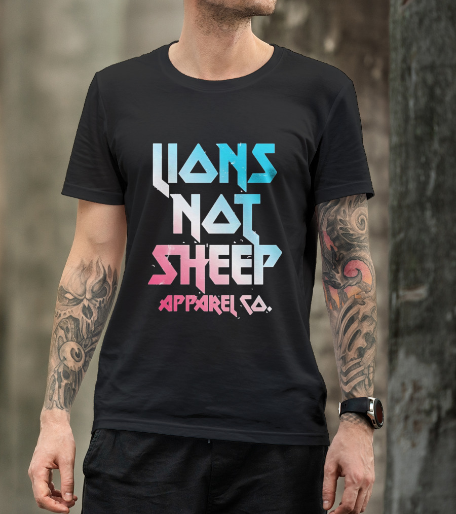 Lions Not Sheep Apparel Co. Mens Tagline Print T-Shirt