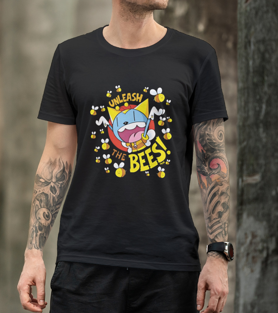 Unleash The Bees Looshkin Cartoon Character Honeycombs T-Shirt