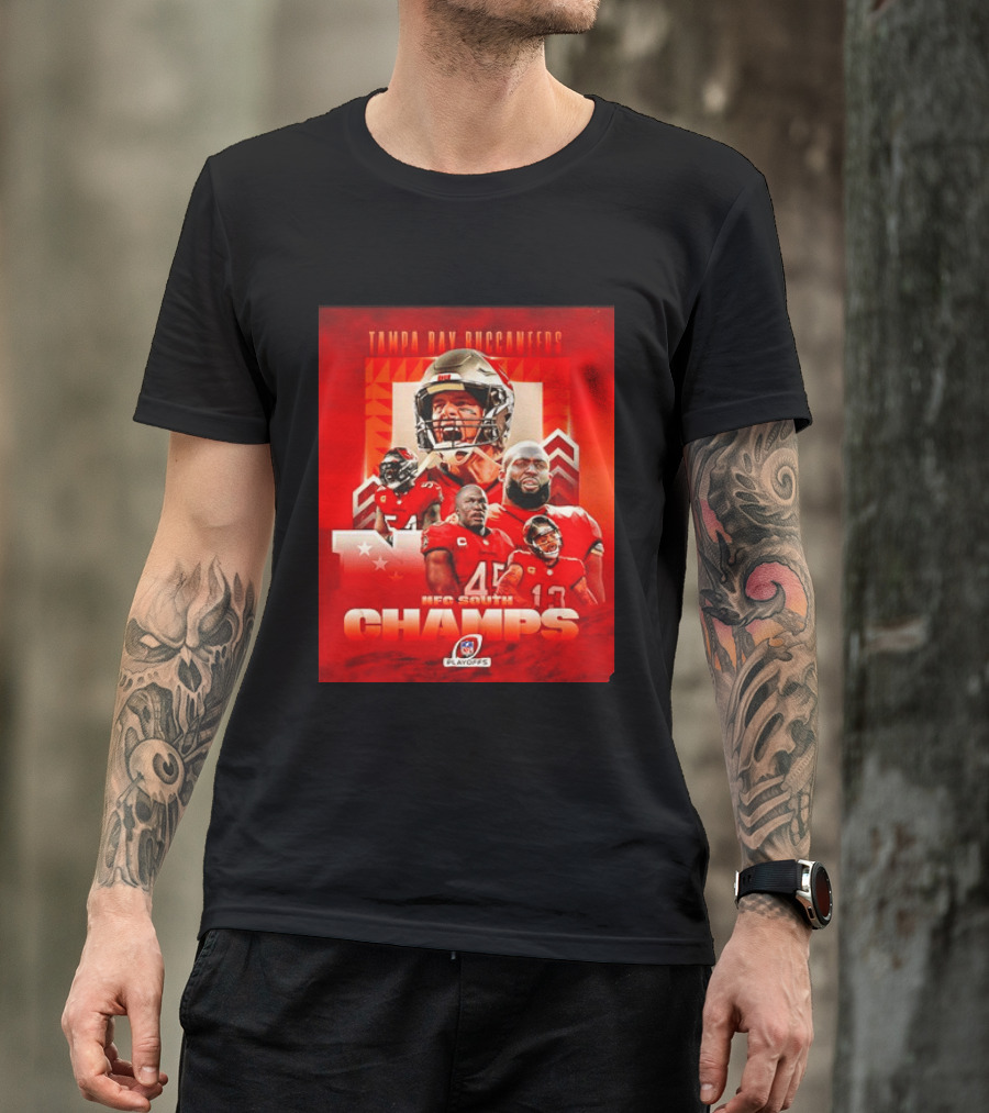Tampa Bay Buccaneers NFL Playoffs NFC South Champs Celebration T-Shirt