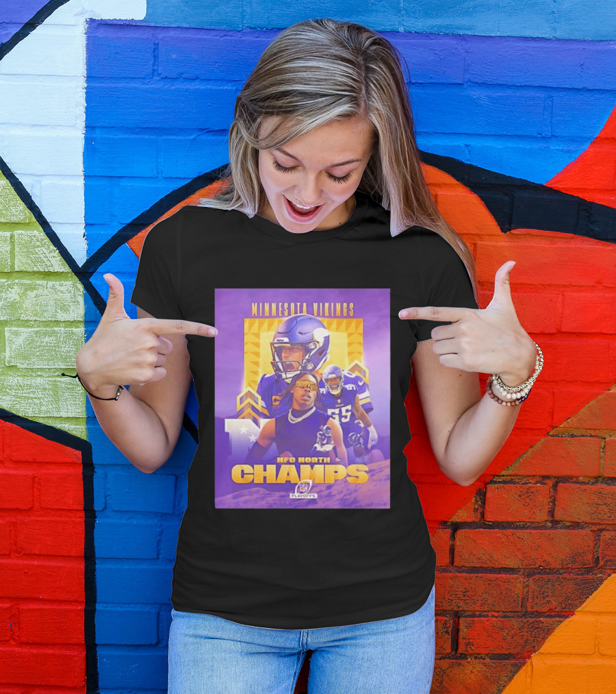 Minnesota Vikings NFC North Champs 2022 Playoffs Celebration T-Shirt