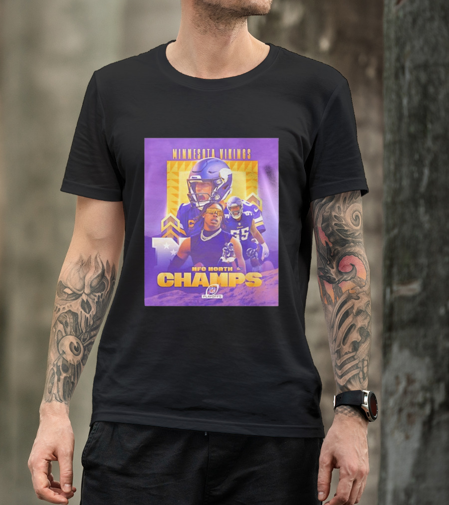 Minnesota Vikings NFC North Champs 2022 Playoffs Celebration T-Shirt