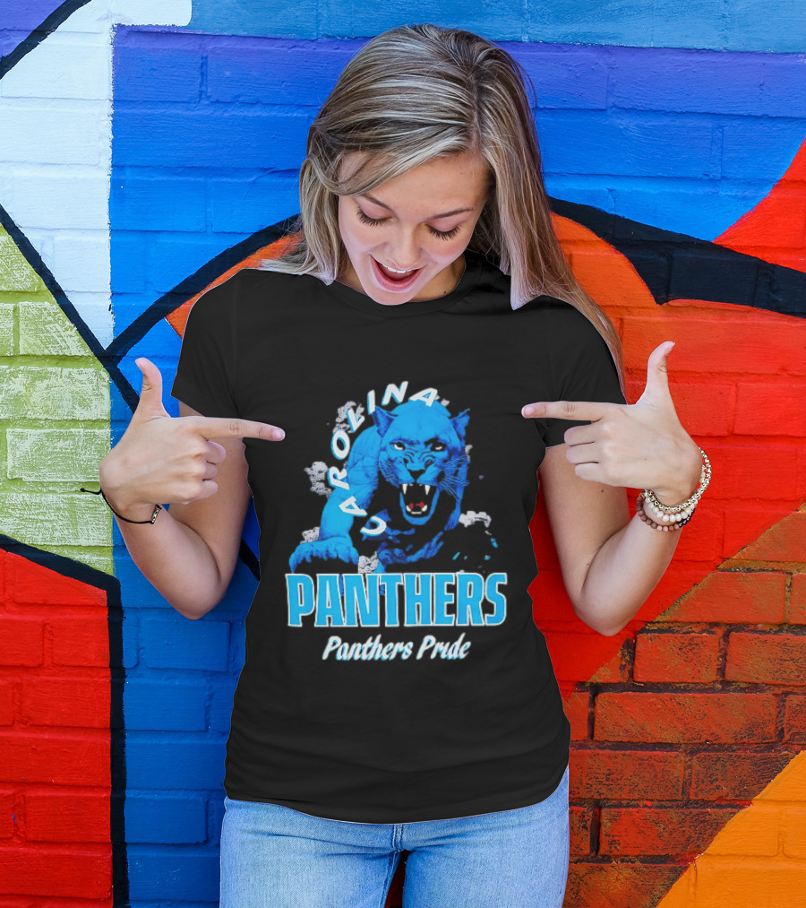 Carolina Panthers Pride Charging Forward Fierce Blue Panther T-Shirt
