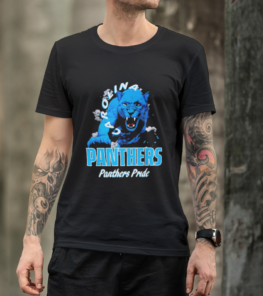 Carolina Panthers Pride Charging Forward Fierce Blue Panther T-Shirt