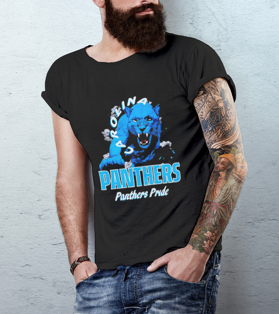 Carolina Panthers Pride Charging Forward Fierce Blue Panther T-Shirt