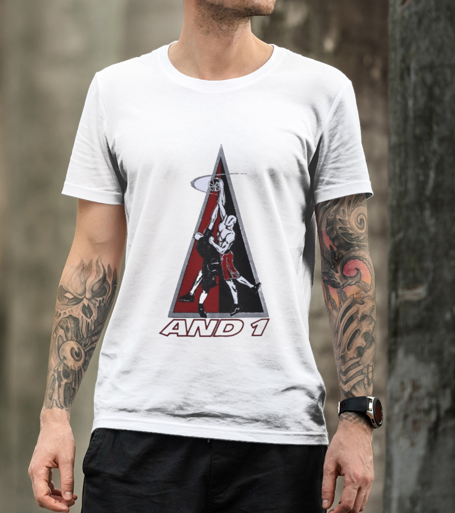 AND 1 Basketball Players Dunking Triangle T-Shirt