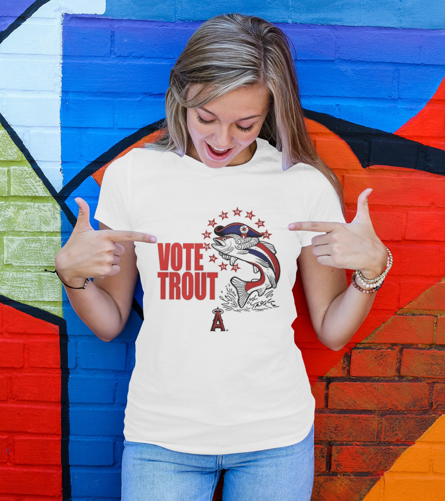 Los Angeles Angels Vote Trout Red Blue Star Fish T-Shirt