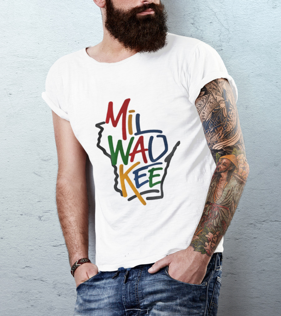 Milwaukee Wisconsin State Colorful T-Shirt