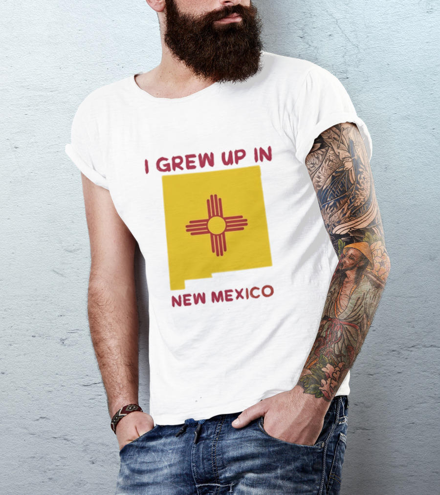 I Grew Up In New Mexico Zia Symbol Home State Pride T-Shirt