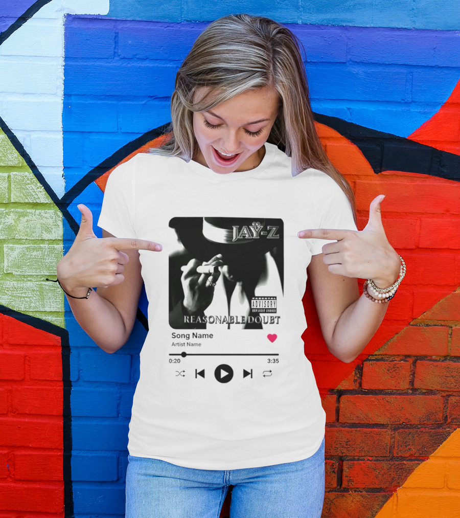 Jay Z Reasonable Doubt Song Name Artist Name Parental Advisory Explicit Content Iconic Album Cover T-Shirt