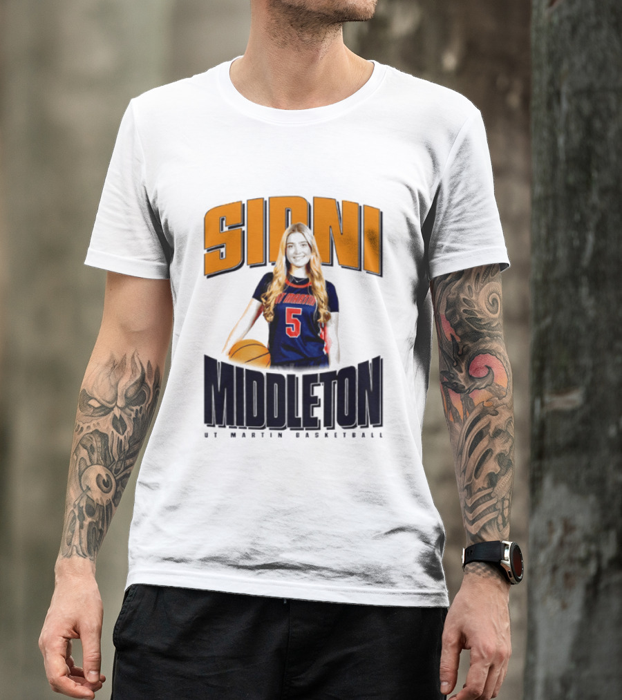 Sidni Middleton 5 UT Martin Skyhawks Basketball T-Shirt