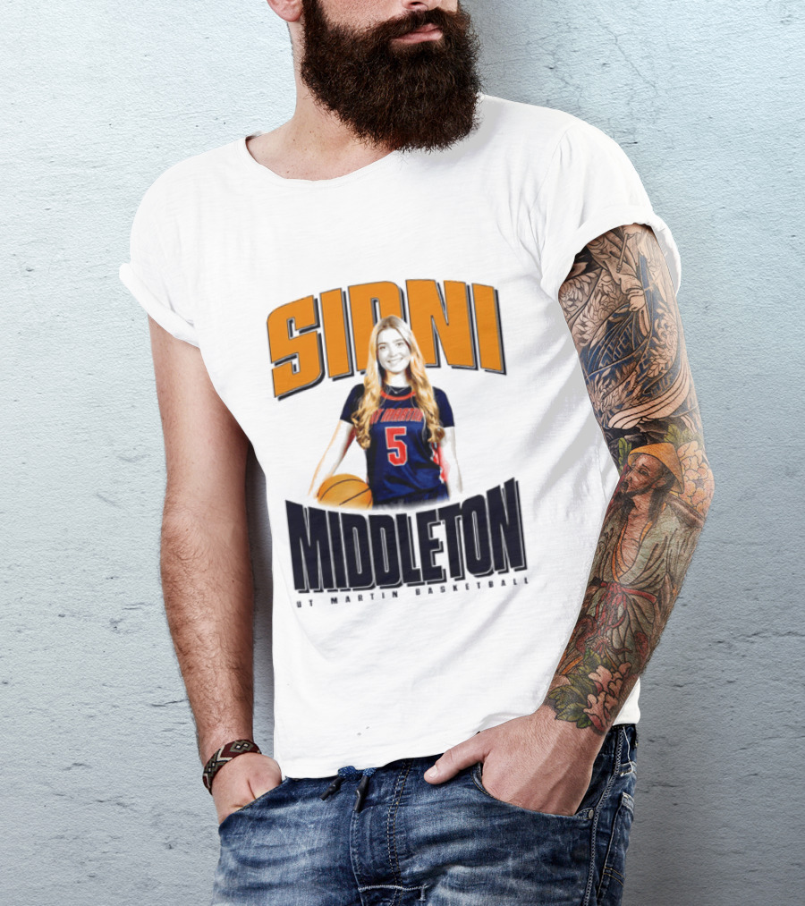 Sidni Middleton 5 UT Martin Skyhawks Basketball T-Shirt