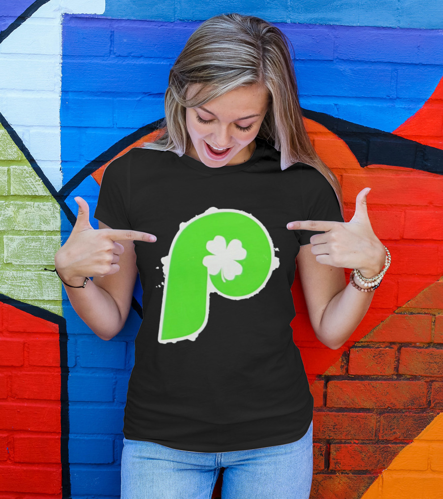 Lucky Philadelphia Clover P Baseball Green Four Leaf T-Shirt