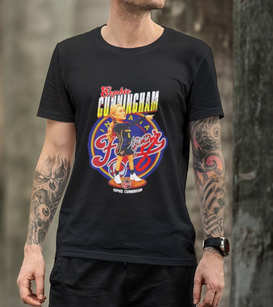 Sophie Cunningham Bobblehead Indiana Fever Pointing Signature T-Shirt