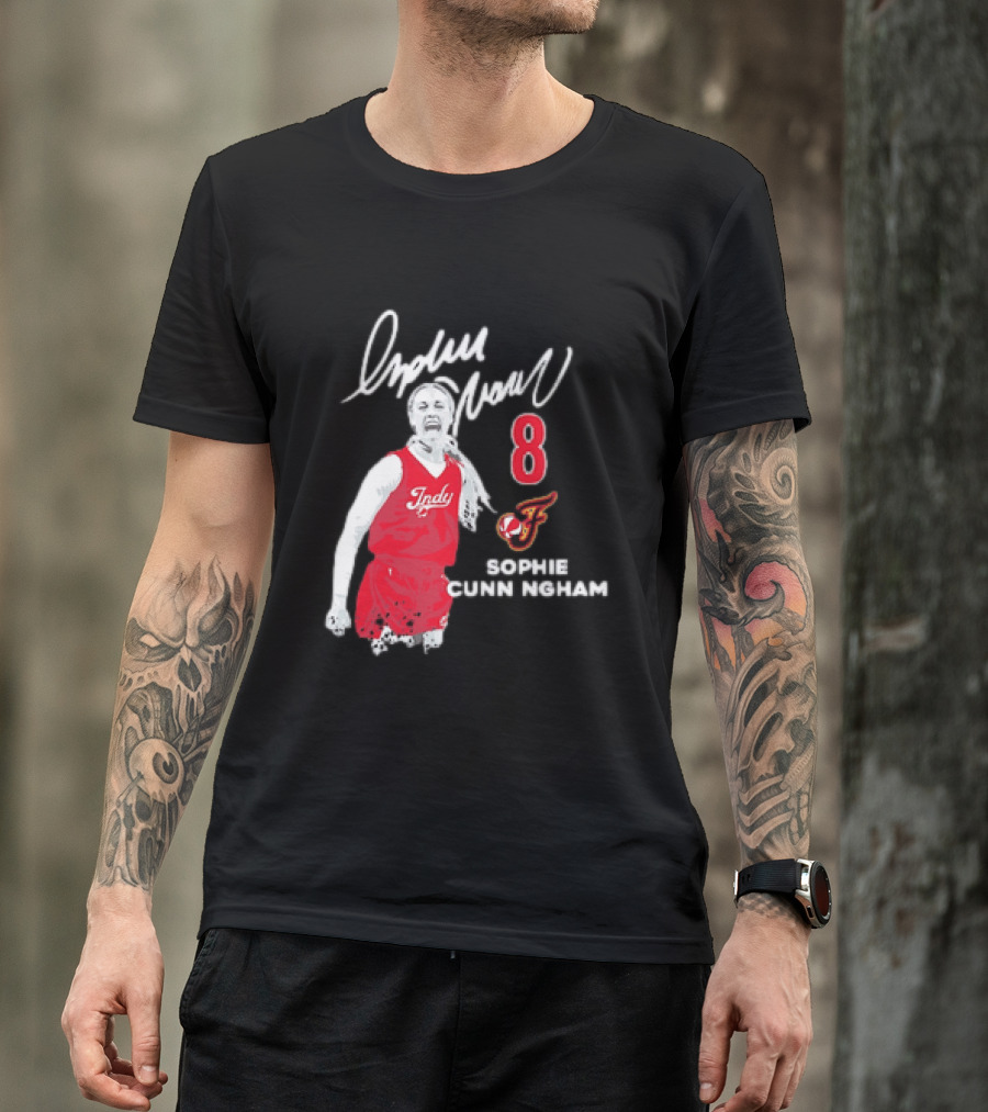 Sophie Cunningham Indiana Fever Indy Basketball 8 Distressed Player T-Shirt
