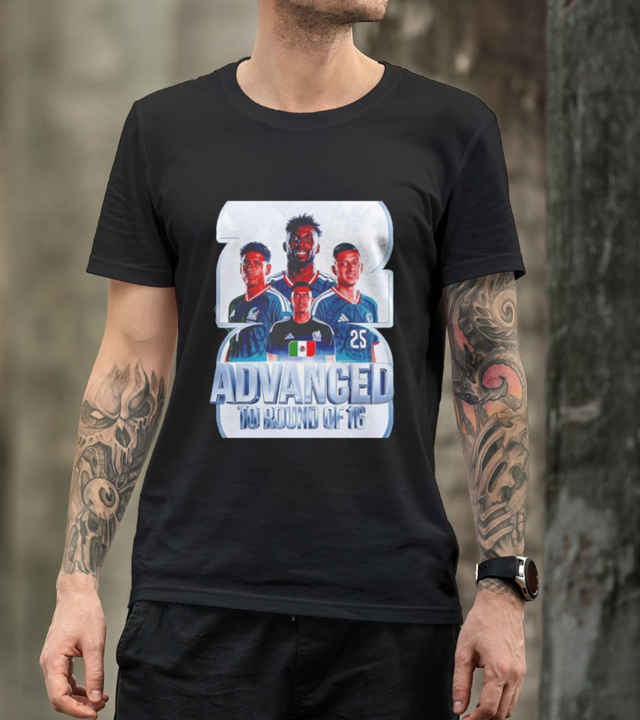 Advanced To Round Of 16 Mexico National Football Team 25 T-Shirt